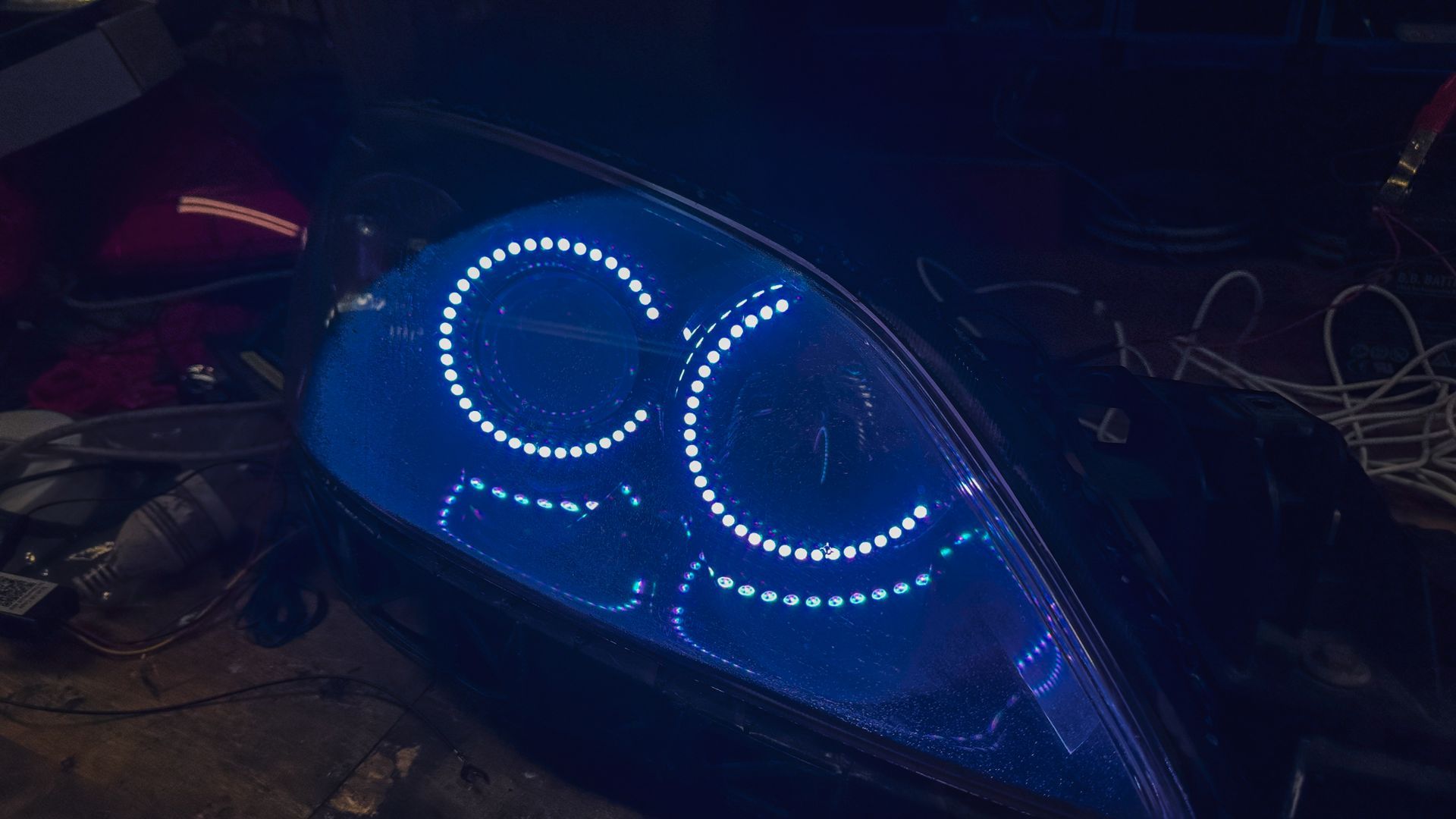 Mazda 3 - Dual RGB Halos, Custom Etched Lens, RGB Demon Eyes