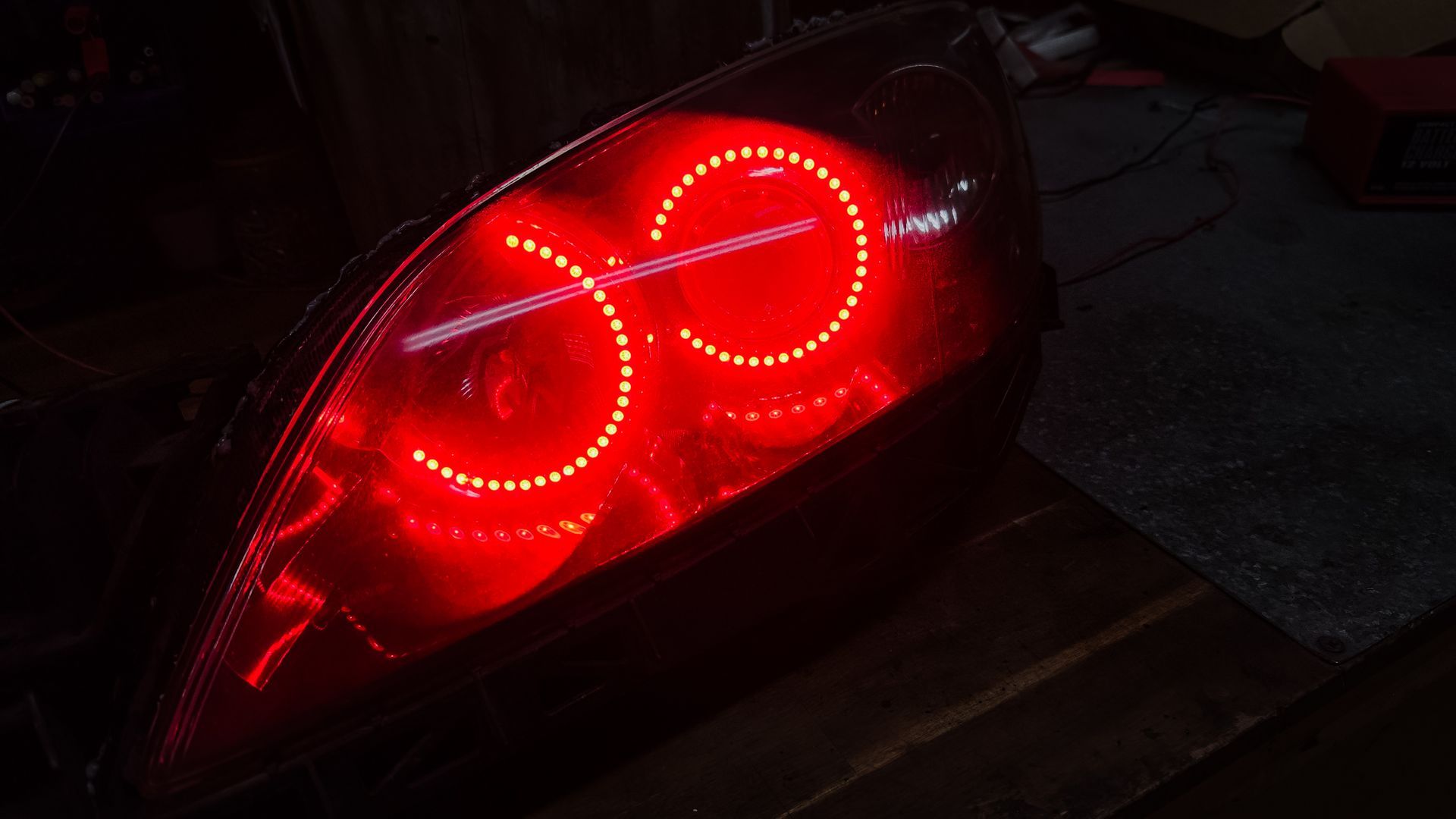 Mazda 3 - Dual RGB Halos, Custom Etched Lens, RGB Demon Eyes