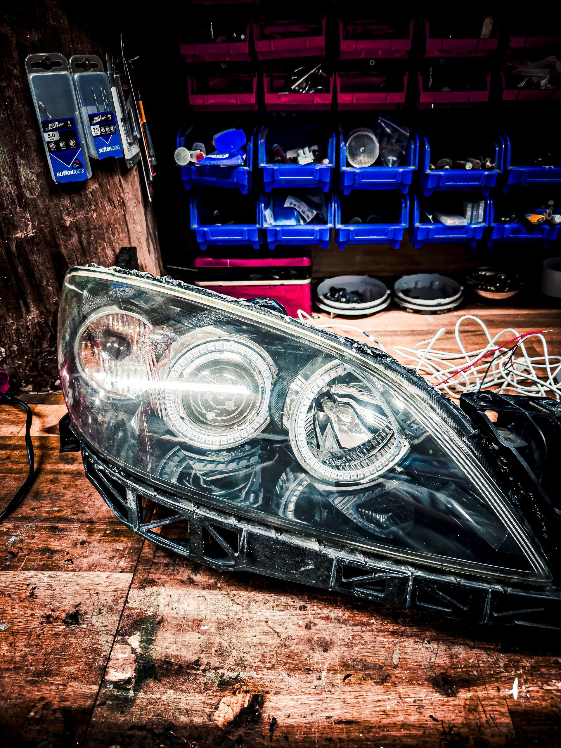 Mazda 3 - Dual RGB Halos, Custom Etched Lens, RGB Demon Eyes