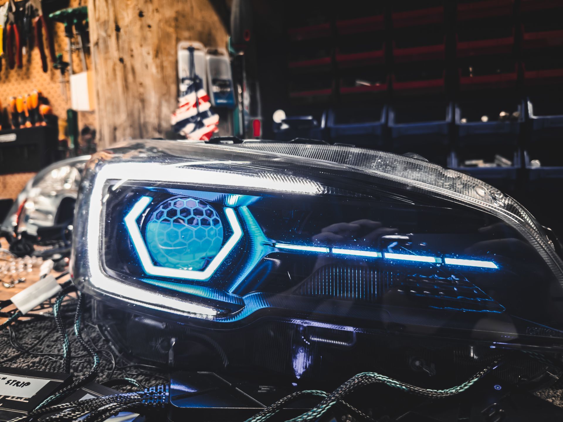 Subaru - Hex RGB, Honeycombed Lens Etched, RGB Demon Eyes, RGB Strip, RGB C-Light, Gloss Blackout