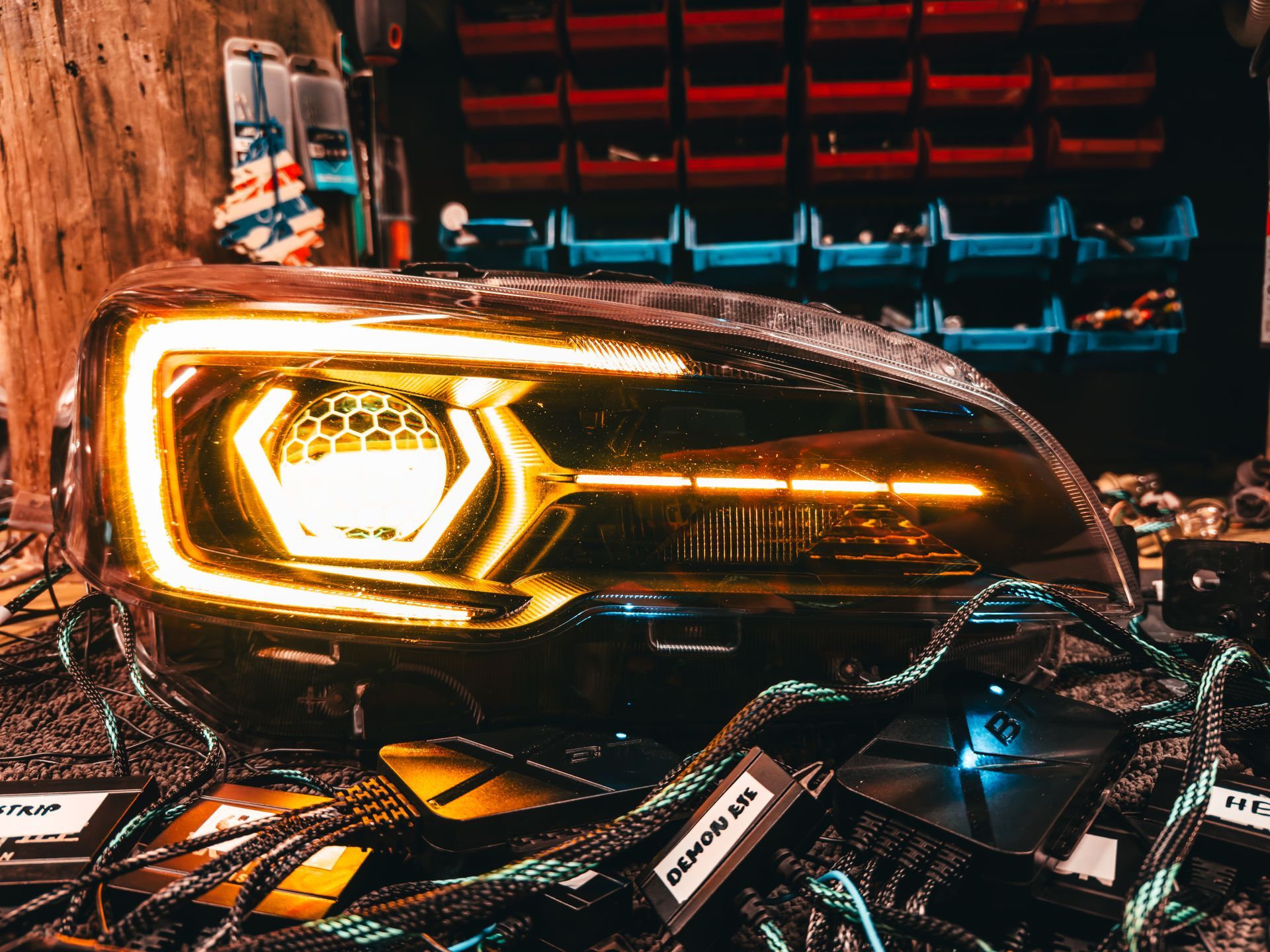 Subaru - Hex RGB, Honeycombed Lens Etched, RGB Demon Eyes, RGB Strip, RGB C-Light, Gloss Blackout