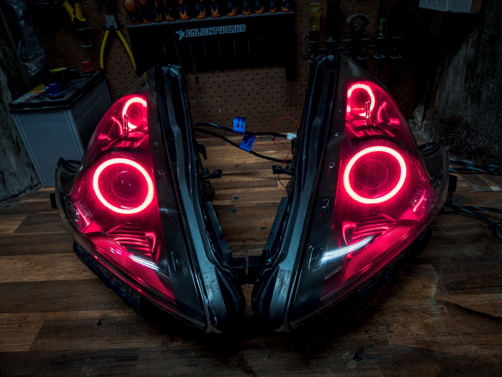 Nissan 370z - Gloss Black, Custom Dual RGB Halos