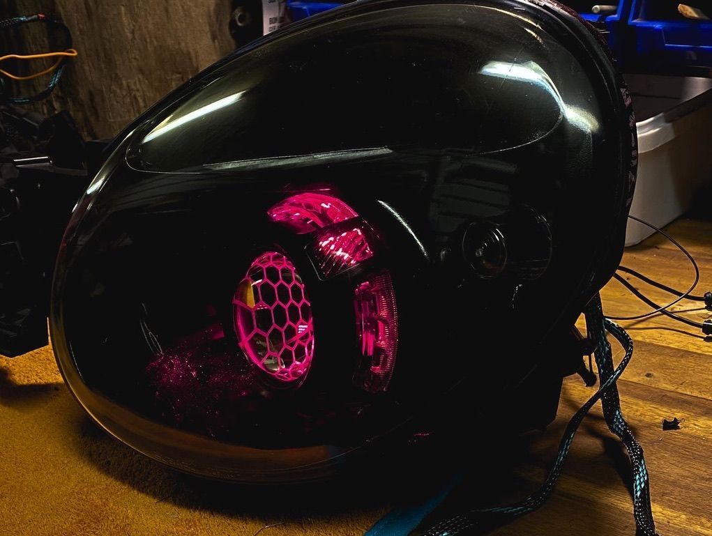 Subaru - Custom RGB Lens Housing, Honeycombed Lens, RGB Demon Eyes, Gloss Black