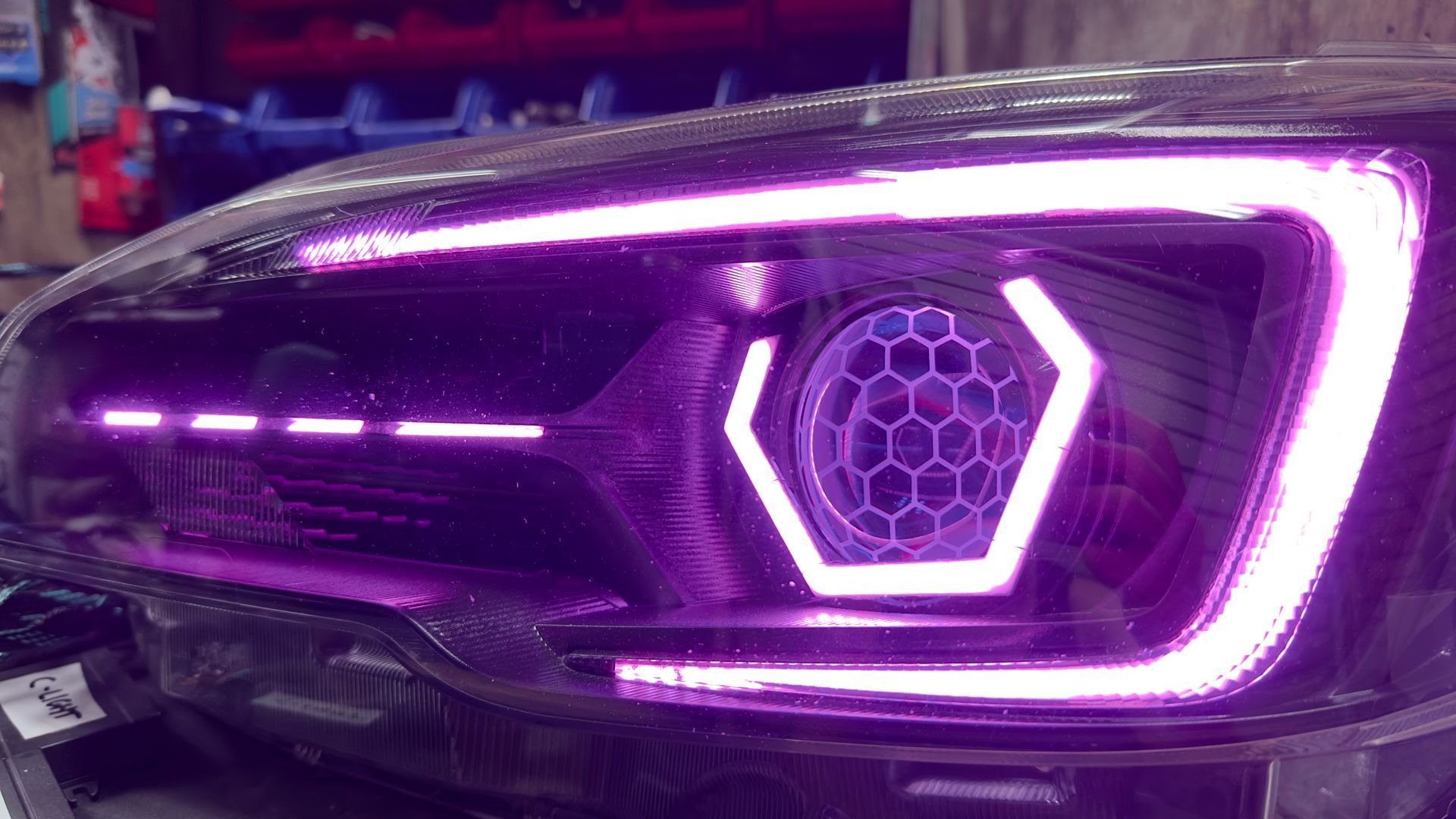 Subaru - Hex RGB, Honeycombed Lens Etched, RGB Demon Eyes, RGB Strip, RGB C-Light, Gloss Blackout