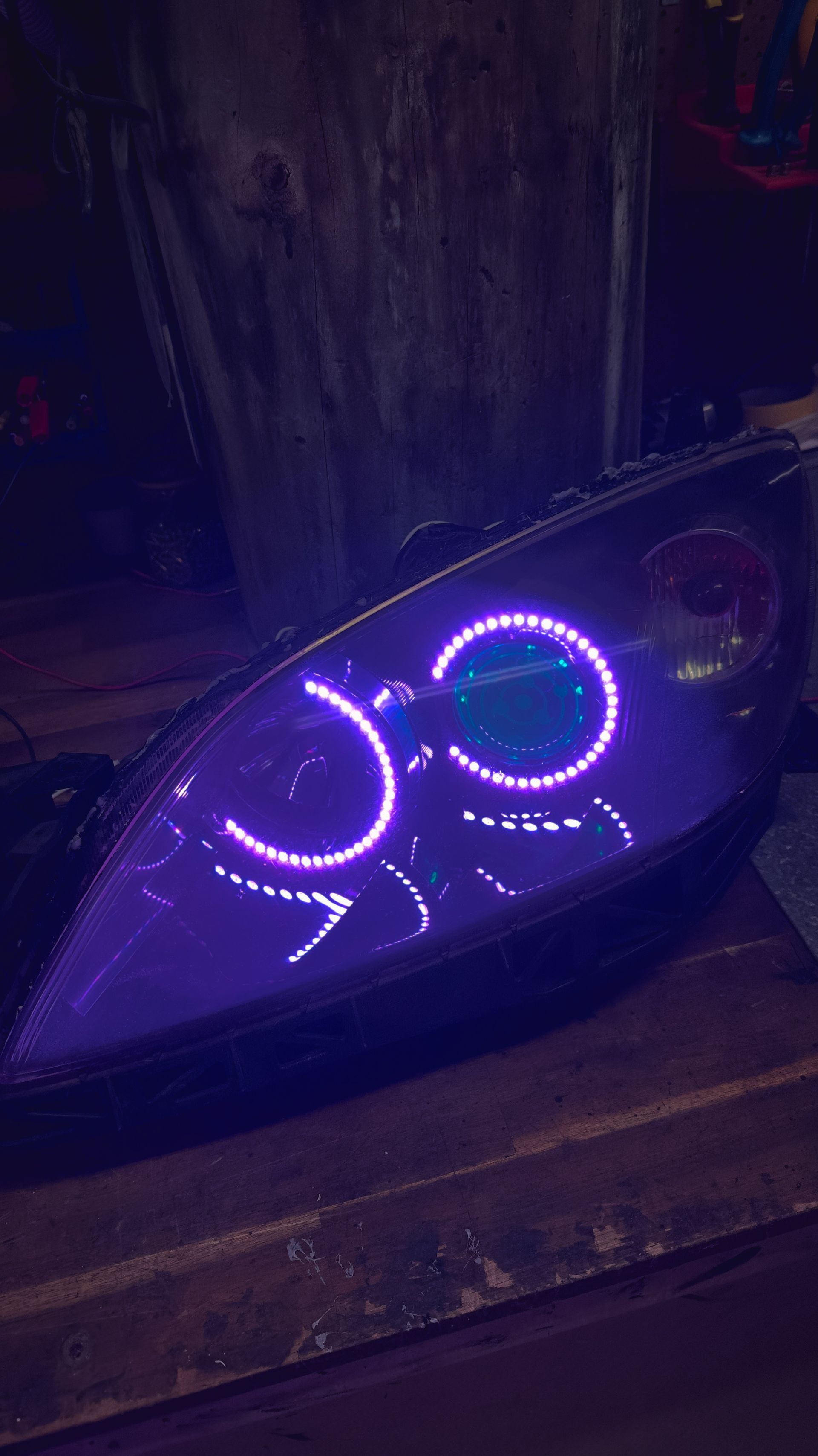 Mazda 3 - Dual RGB Halos, Custom Etched Lens, RGB Demon Eyes