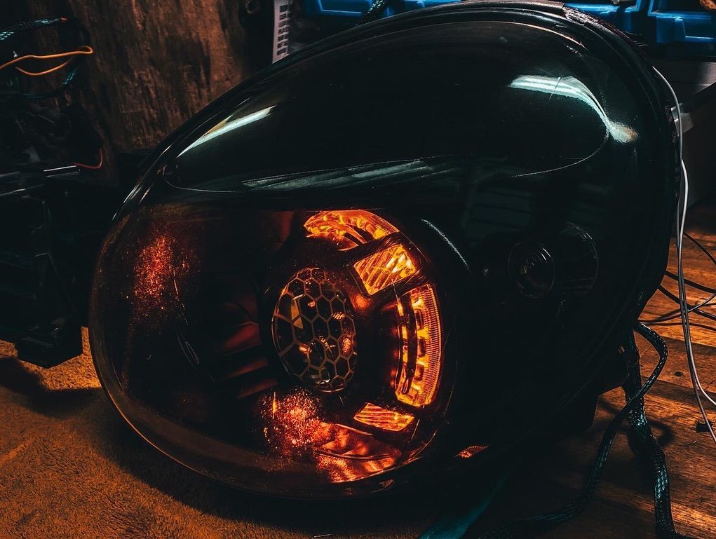 Subaru - Custom RGB Lens Housing, Honeycombed Lens, RGB Demon Eyes, Gloss Black