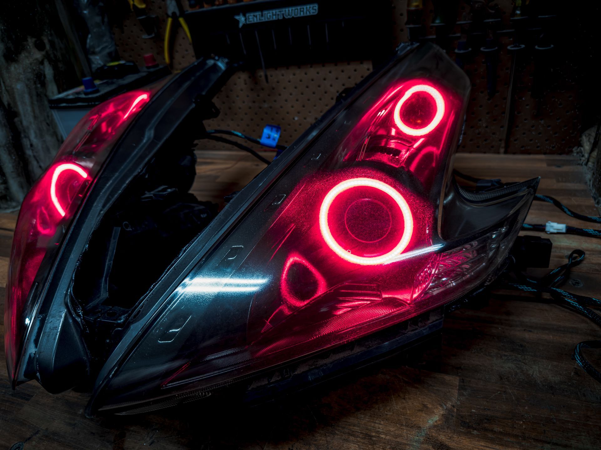 Nissan 370z - Gloss Black, Custom Dual RGB Halos