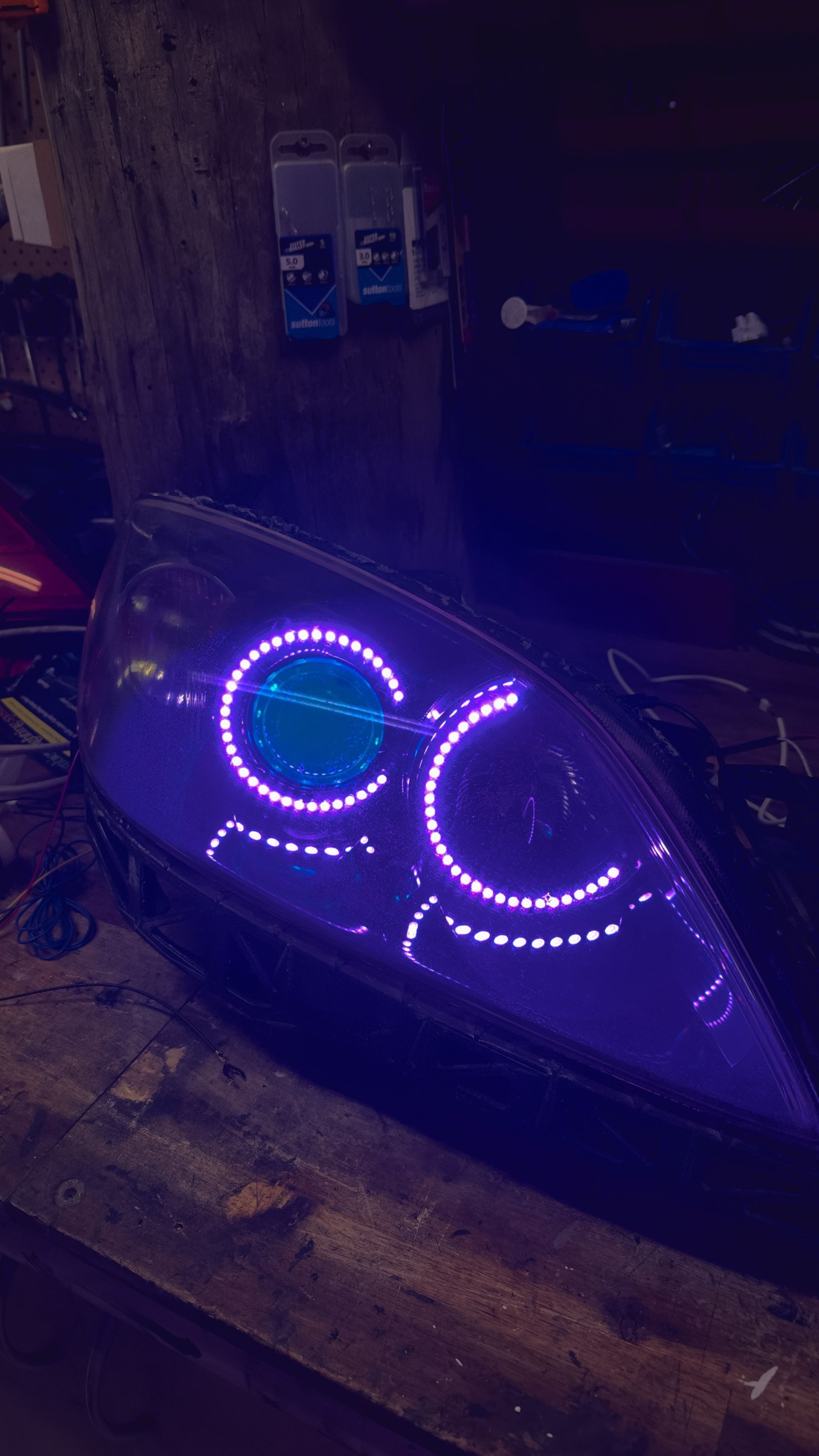 Mazda 3 - Dual RGB Halos, Custom Etched Lens, RGB Demon Eyes