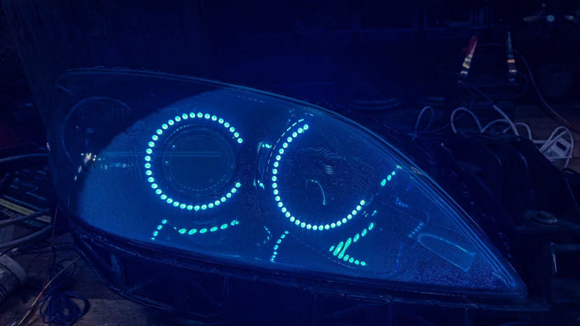 Mazda 3 - Dual RGB Halos, Custom Etched Lens, RGB Demon Eyes