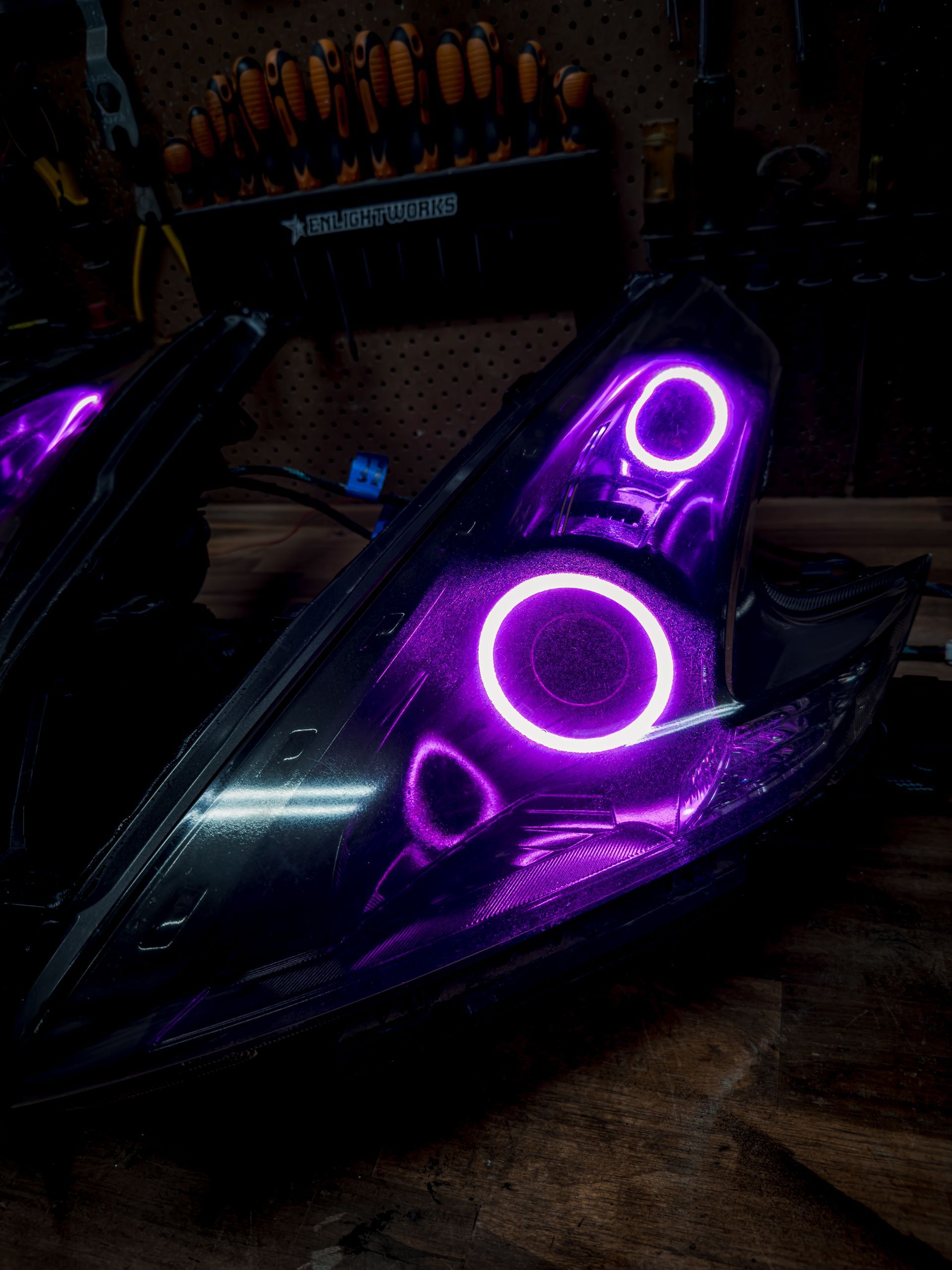 Nissan 370z - Gloss Black, Custom Dual RGB Halos