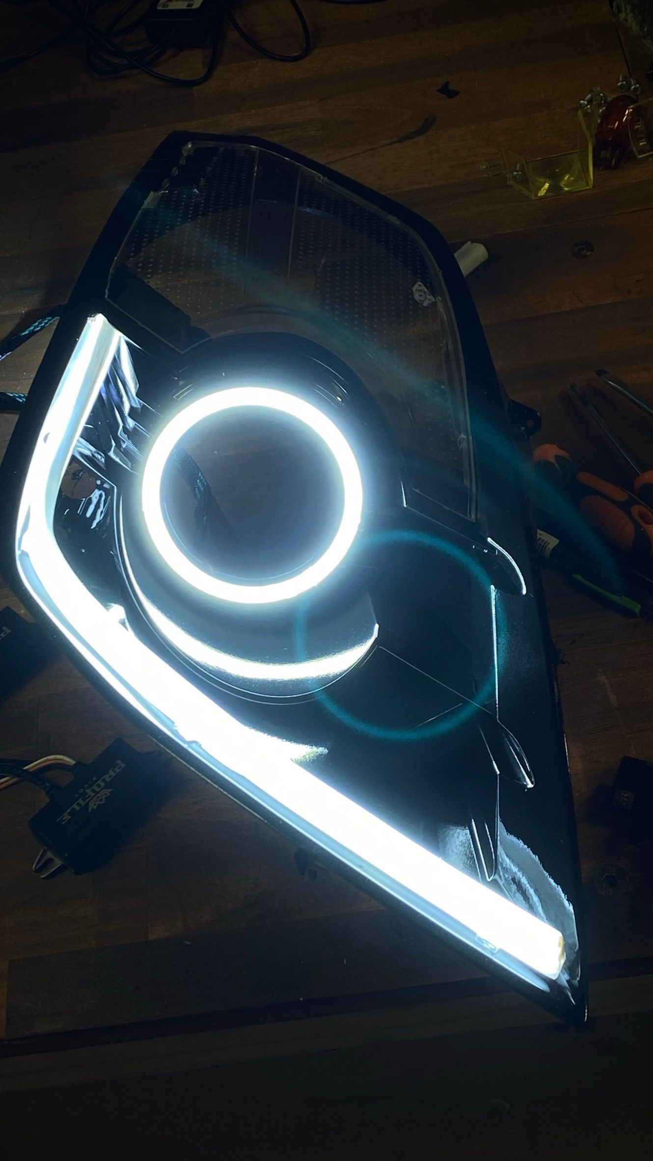 Nissan 350z - Switchback Halos & Strip Light