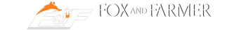 white text logo for fox and farmer attorneys at law
