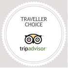 Una insignia de Traveler Choice de TripAdvisor con un búho en ella.