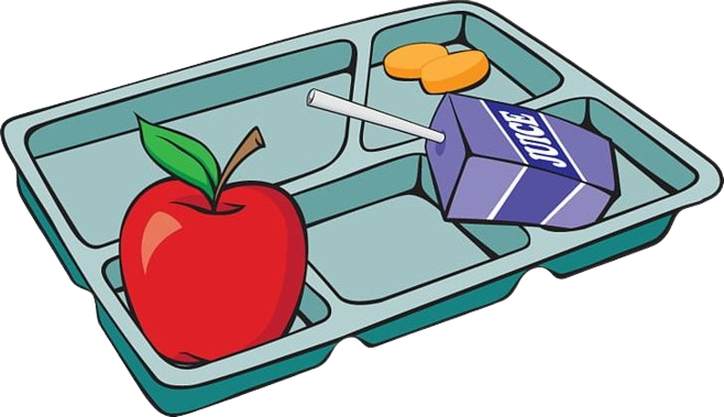 A lunch tray with an apple , milk and cheese