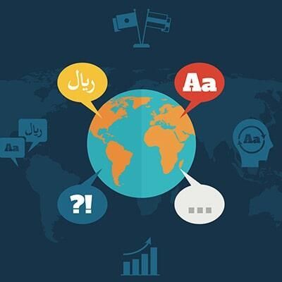 Un globo terráqueo con bocadillos a su alrededor, incluido uno que dice aa