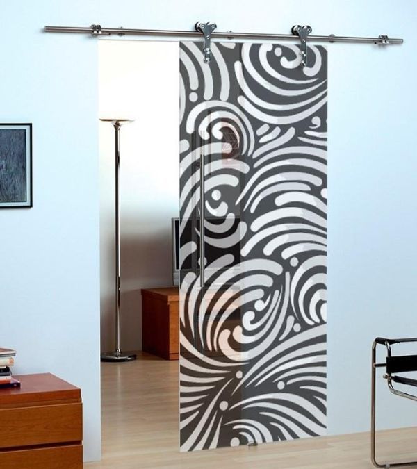 decorazioni su porte in vetro e legno