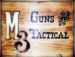 m3 guns and tactical logo in the wood