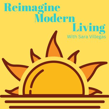 A logo for reimagine modern living with sara villegas