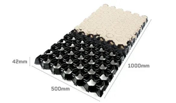 A Black and White Mat With Measurements on a White Background — Blue River Landscape Supplies in Foulden, QLD