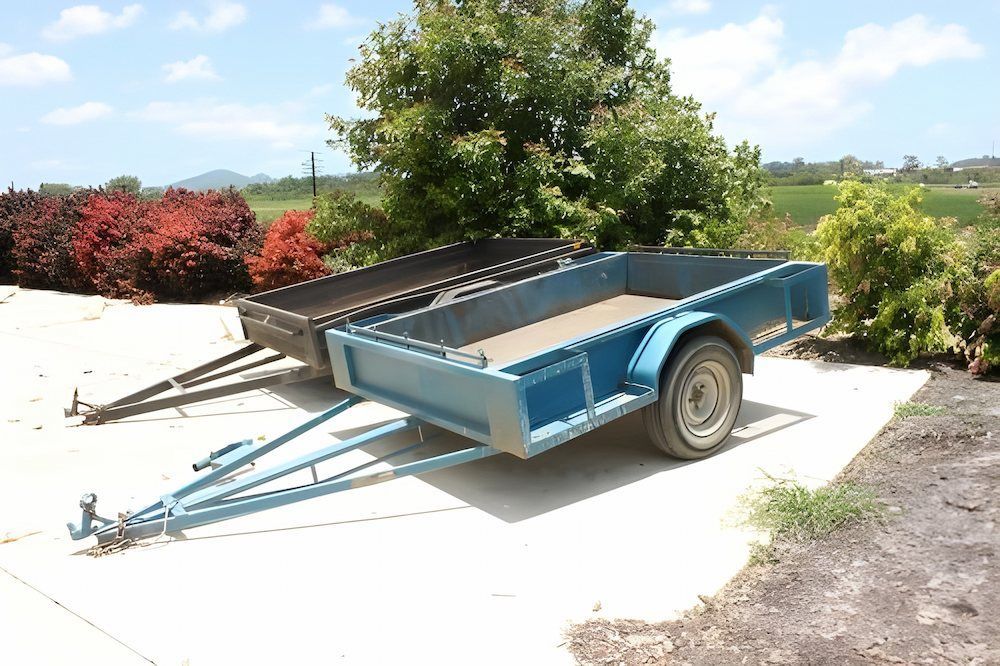 A Blue Trailer is Parked on the Side of the Road — Blue River Landscape Supplies in Foulden, QLD