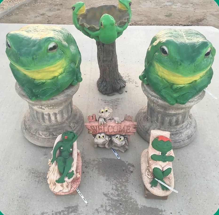 A Group Of Statues Of Frogs ,   — Blue River Landscape Supplies in Foulden, QLD