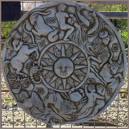 A Stone Plaque With the Zodiac Signs on It — Blue River Landscape Supplies in Foulden, QLD