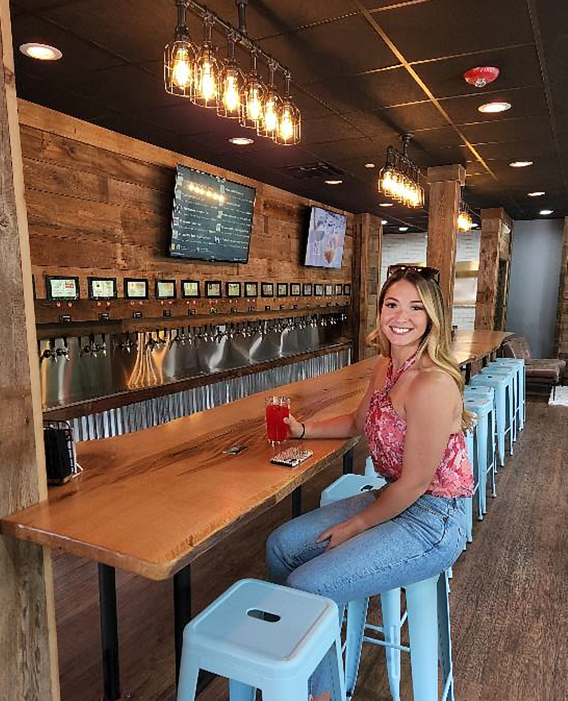 attractive woman at bar