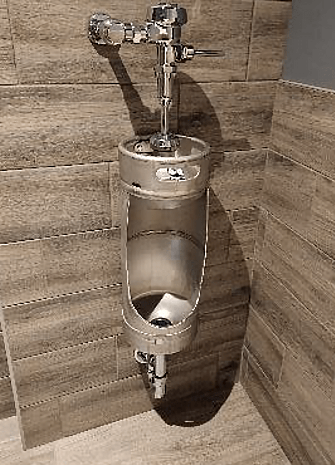 Custom Made Urinal Made From Metal Beer Keg