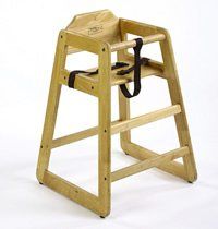 Wooden High Chair — Royal Oak, MI — C & N Party Rentals