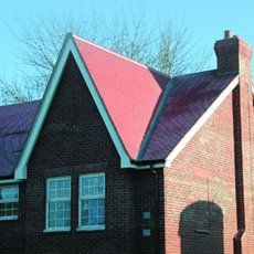 red coloured roof