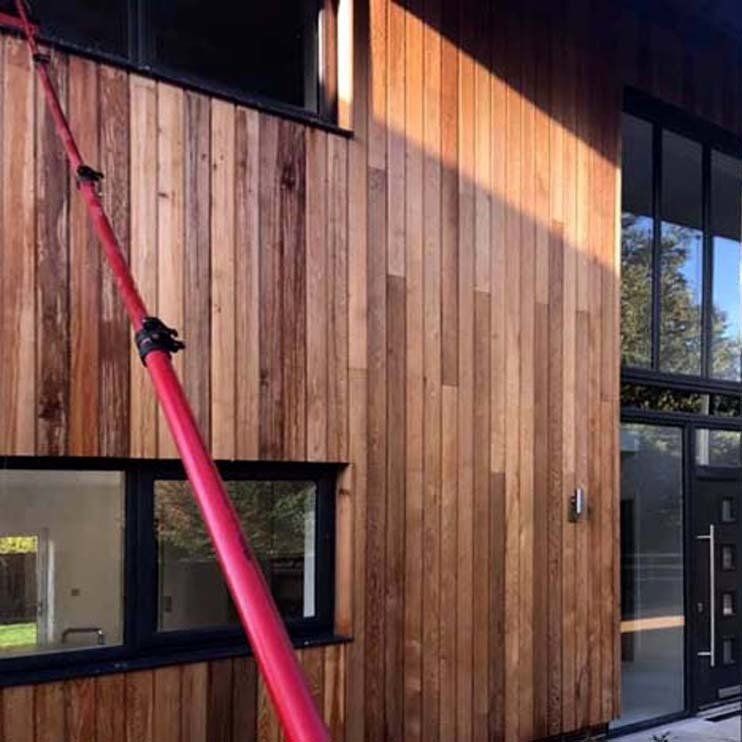 Water fed pole window cleaning to this luxury new build in Rainham, Kent