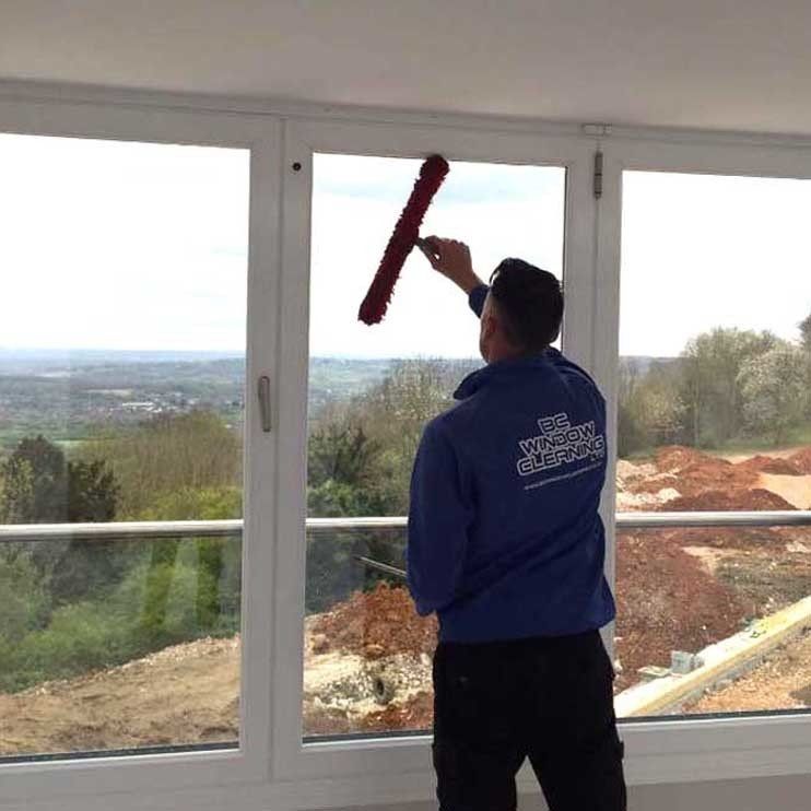 Internal window cleantraditional method, Meopham, Kent