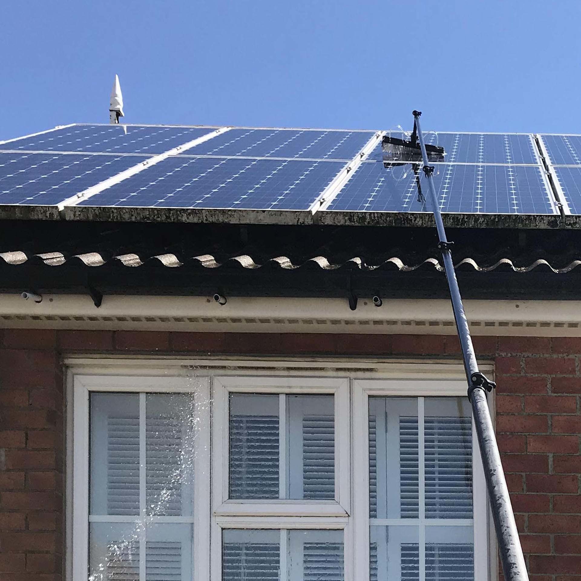 Solar panel cleaning using water fed pole with hot water to this property in Canterbury