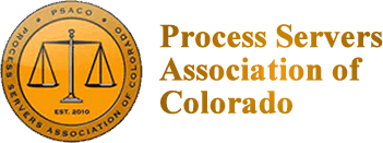 A logo for the process servers association of colorado