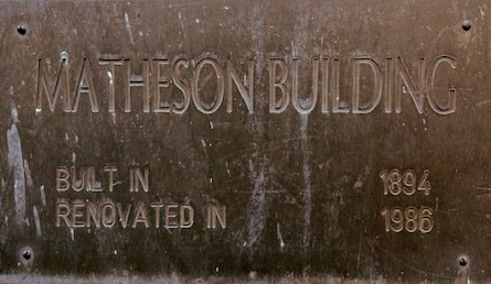 Matheson Building sign