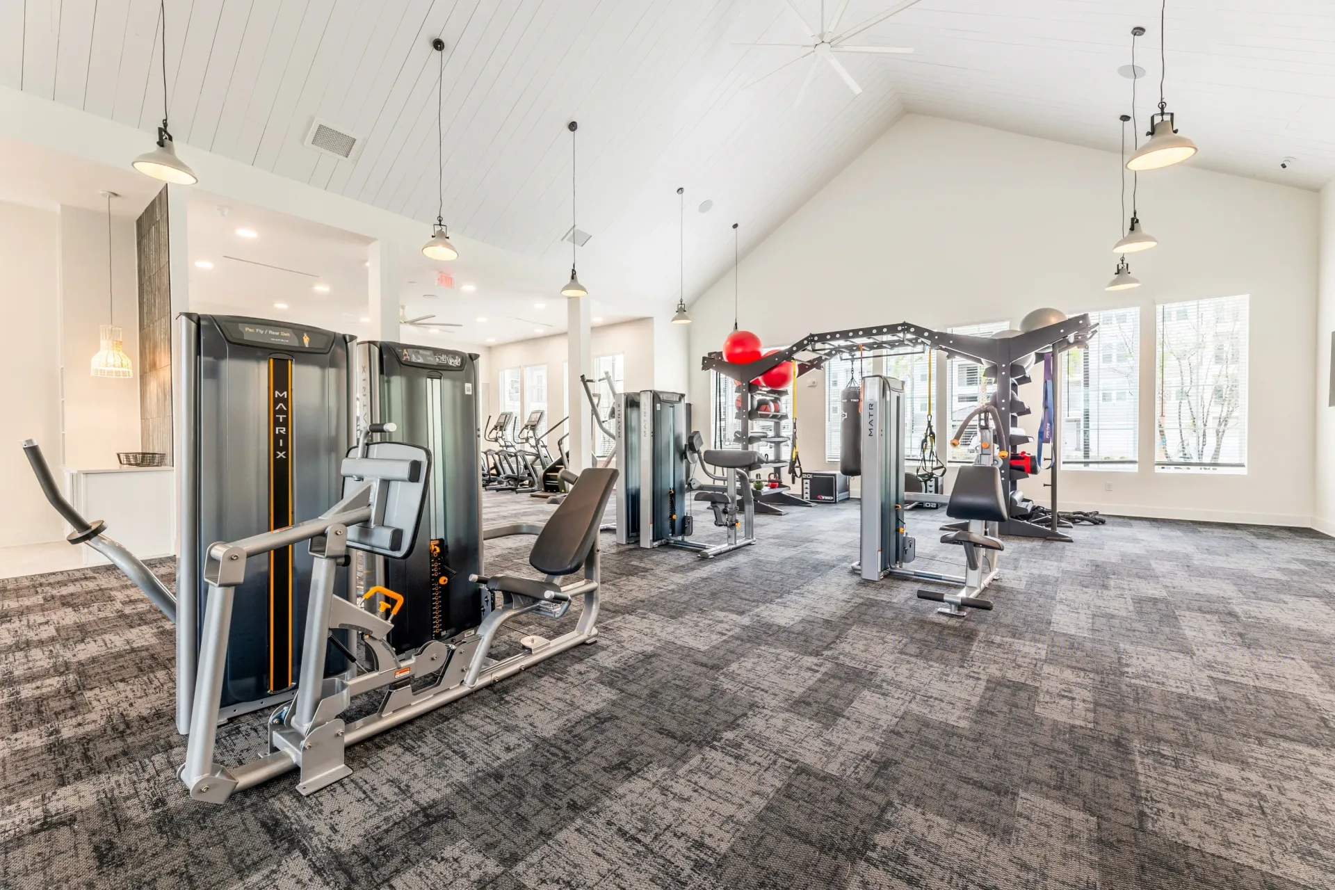 State-of-the-art fitness center with cardio and strength training equipment.
