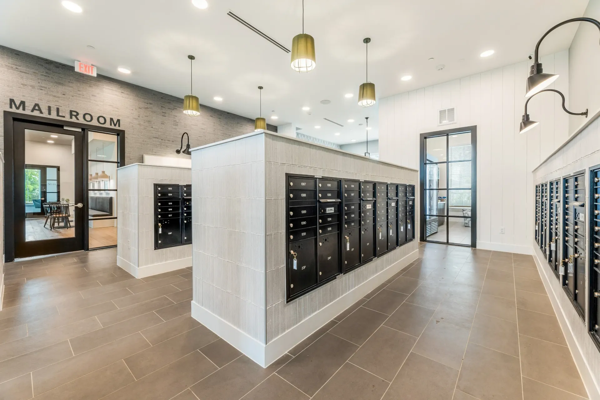 Mailroom with mailboxes