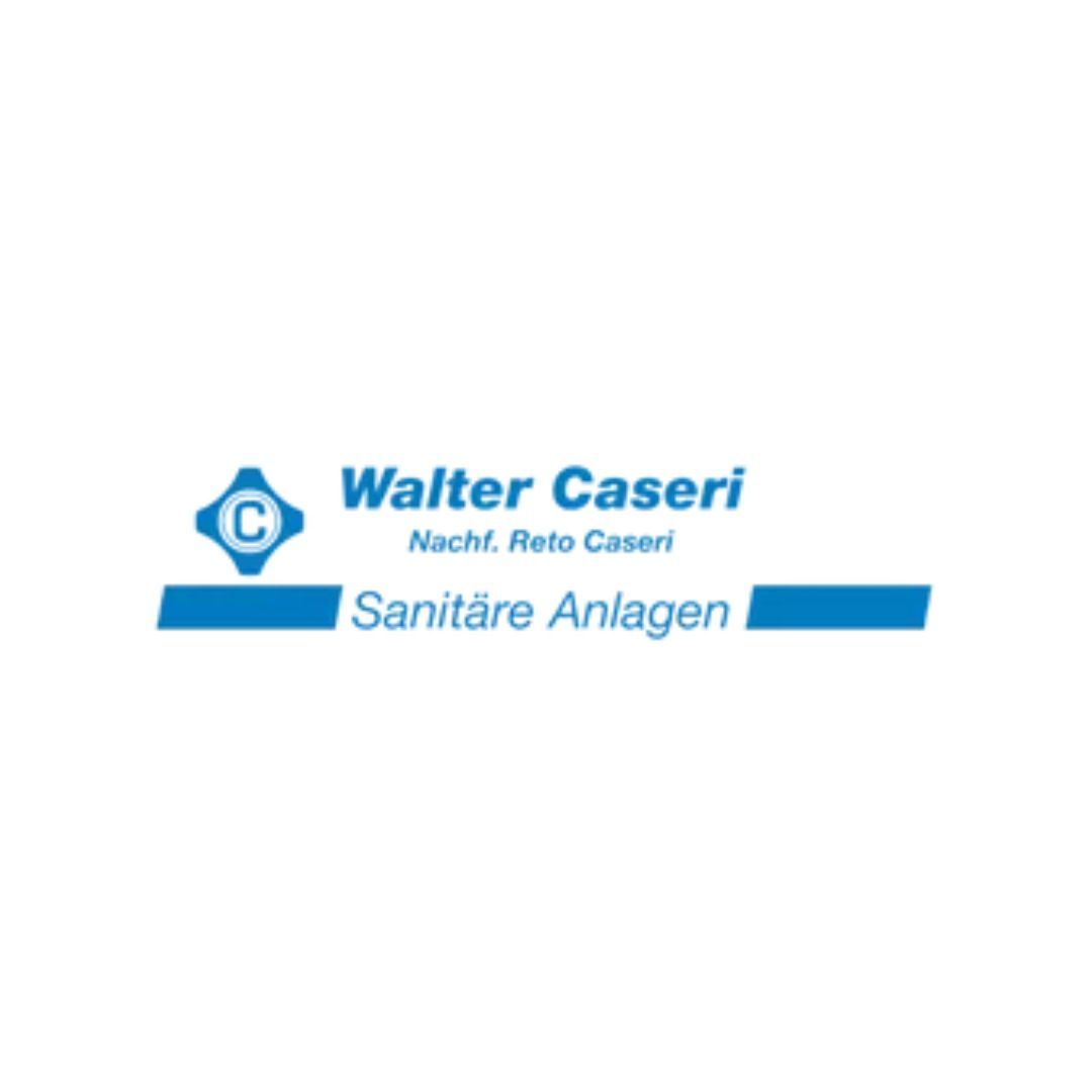 Ein blau-weißes Logo für Walter Caseri Sanitäranlagen