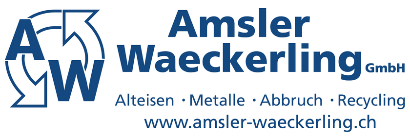 Ein blau-weißes Logo für die Amsler Waeckerling GmbH