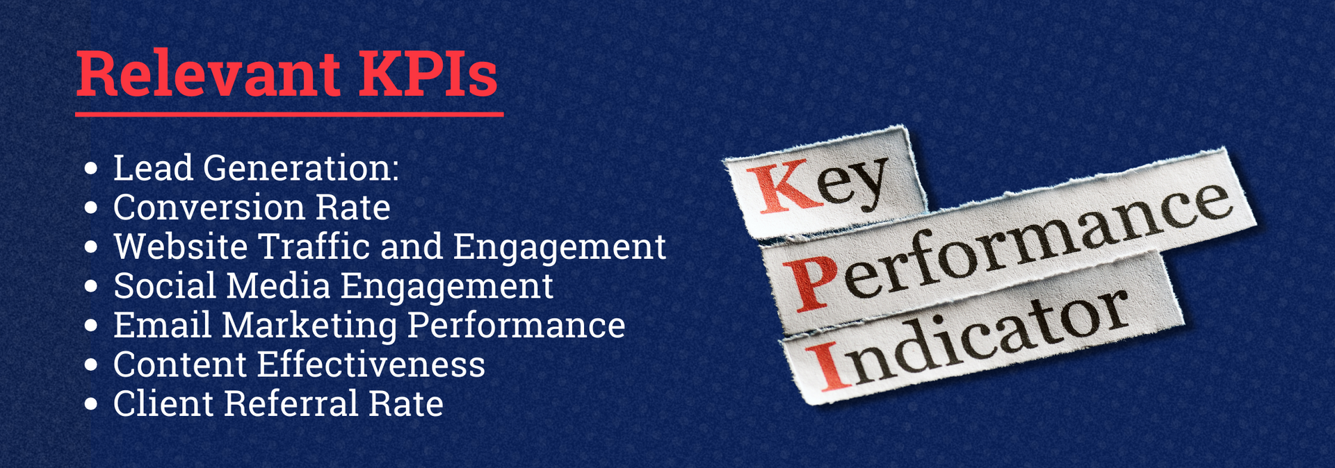 A blue background with the words relevant kpis and key performance indicator