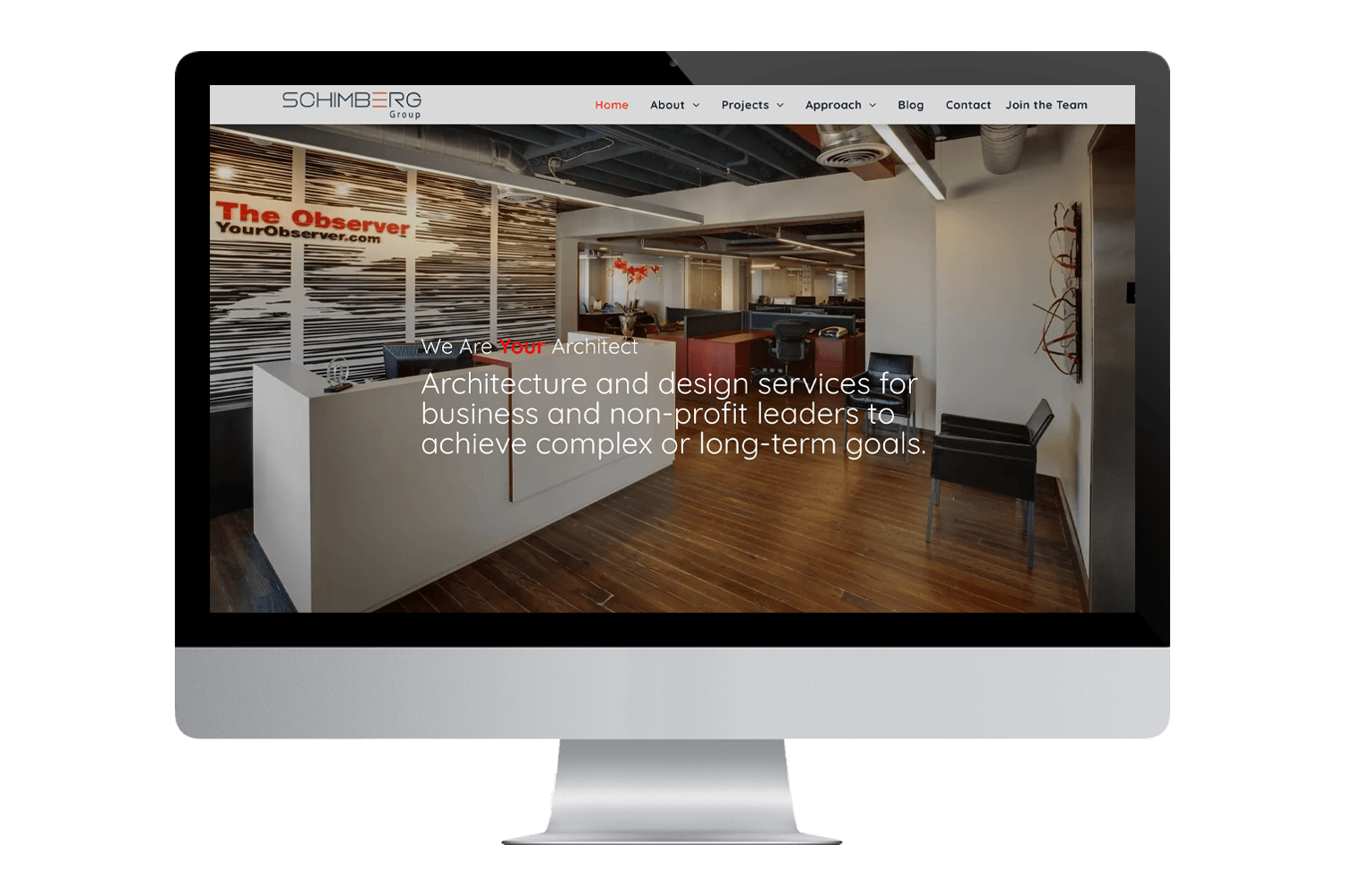 a computer screen shows a website for schmberg offices