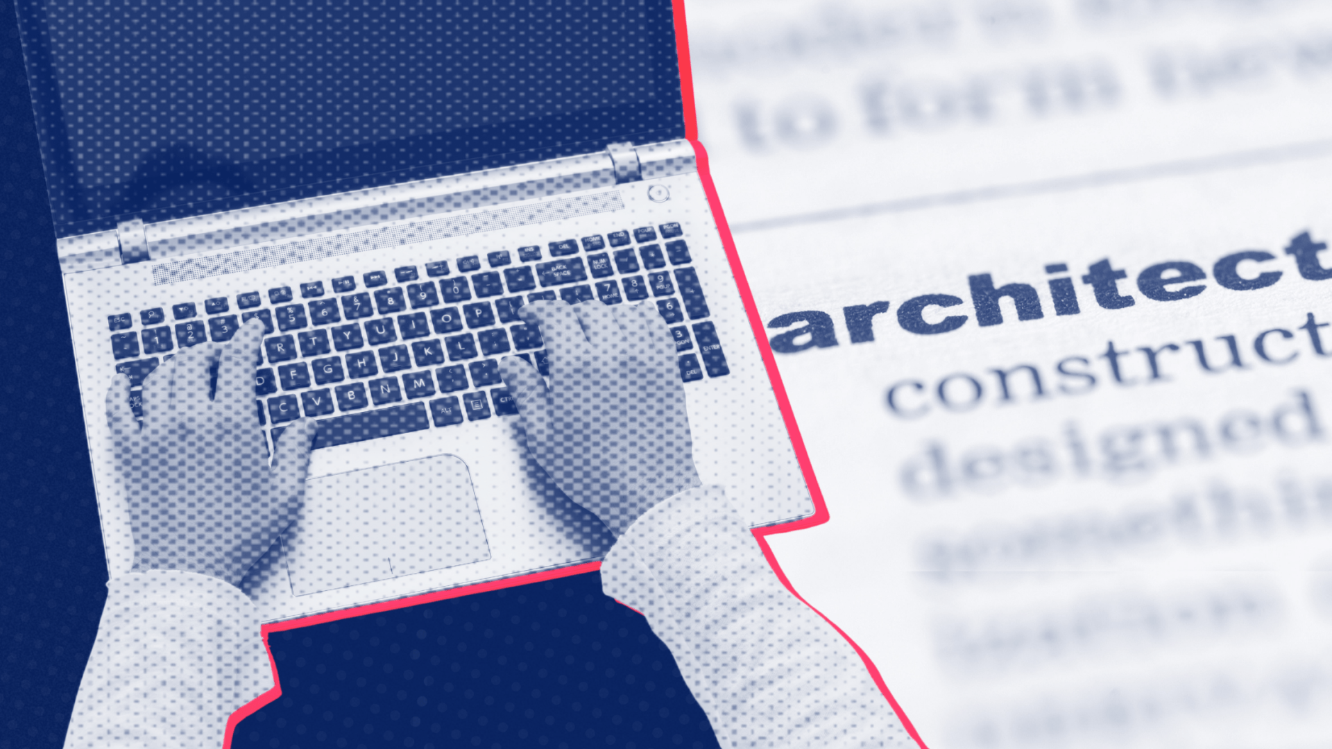 a person is typing on a laptop next to the word architect