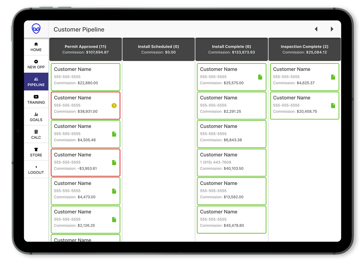 Meraki Pipeline - customer stage view