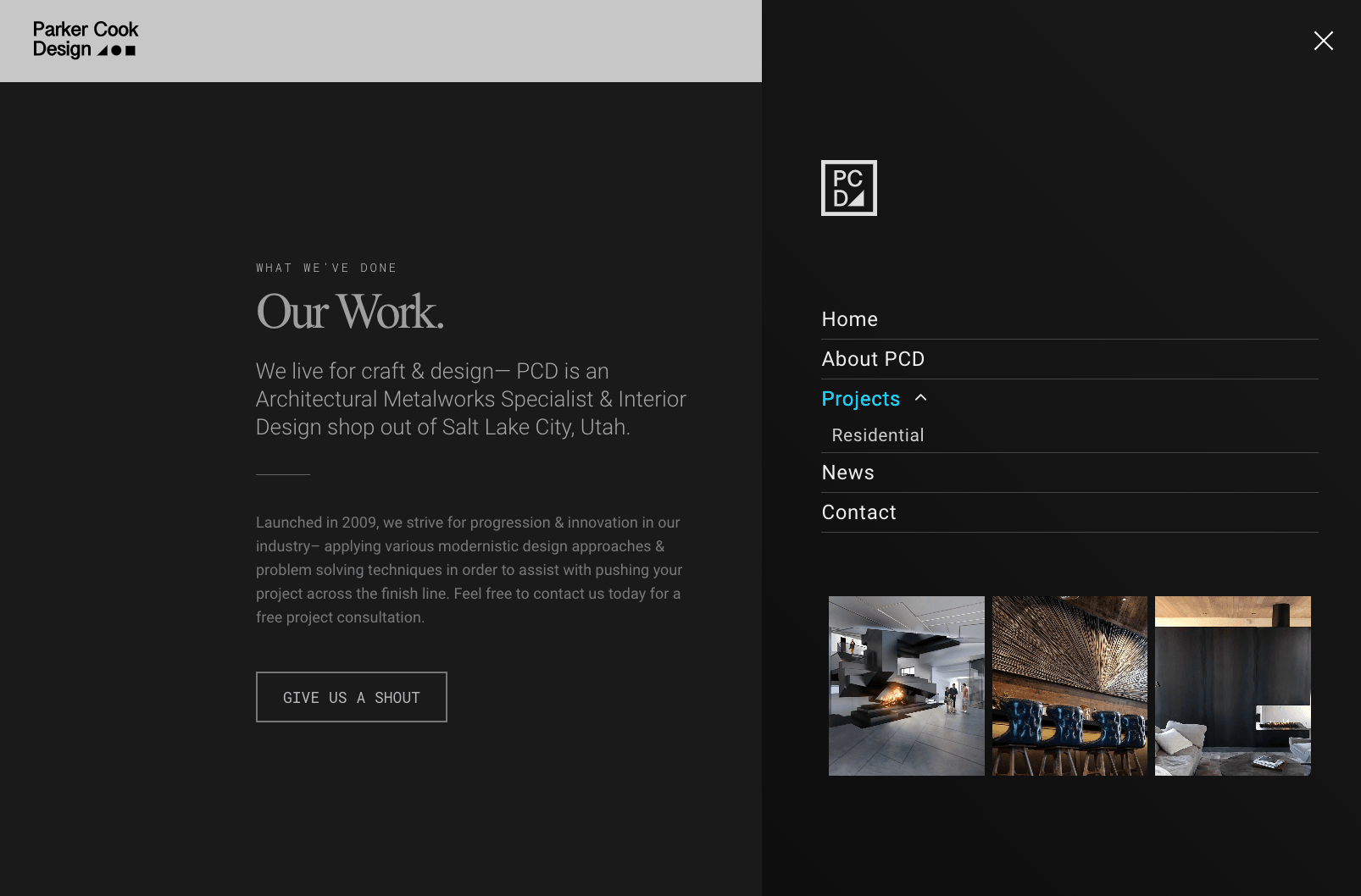Parker Cook Design - Navigation Menu