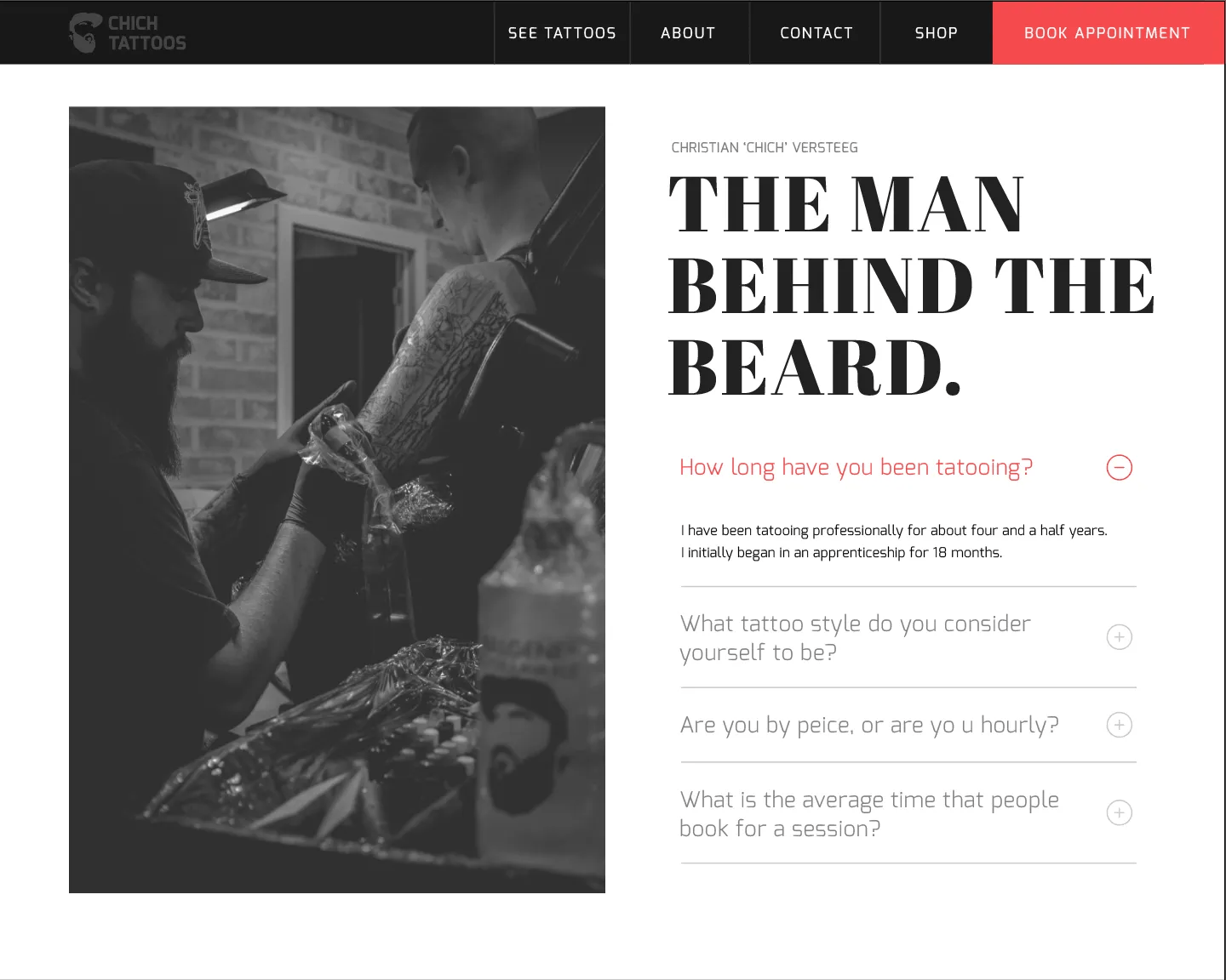 Chich Tattoos website