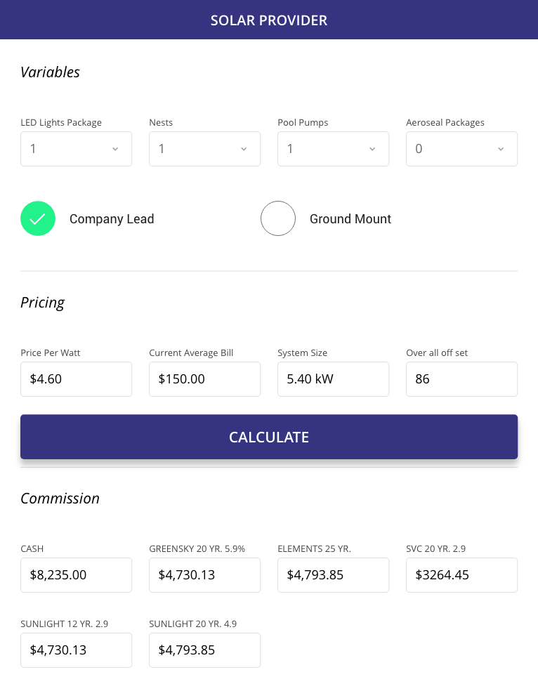 Solar calculator app