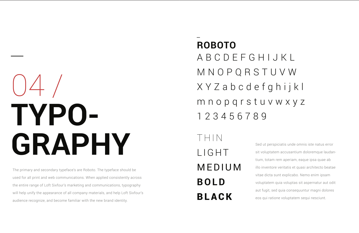LOFT SIX FOUR Branding - typography