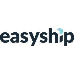 The easyship logo is a black and blue logo on a white background.