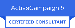 the logo for active campaign is a certified consultant .