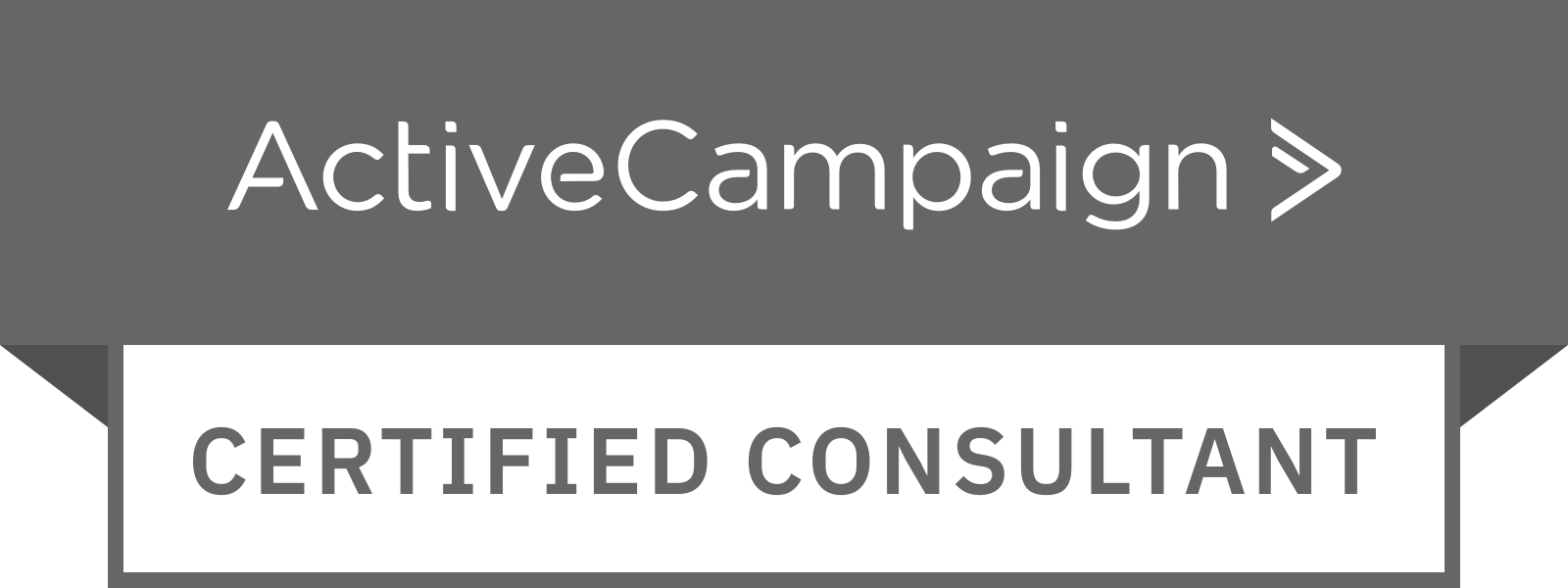 the logo for active campaign is a certified consultant